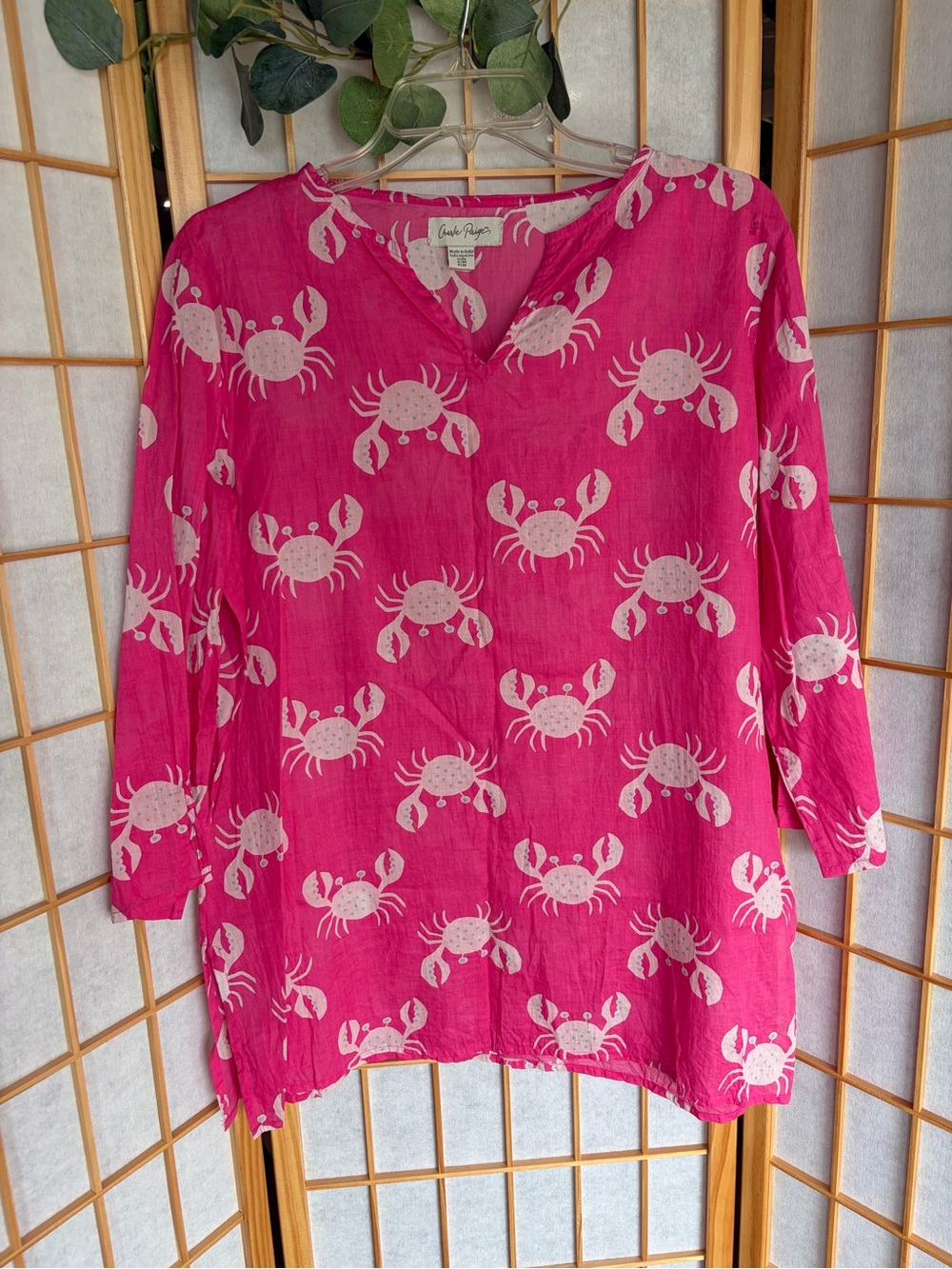 Charlie Paige Pink Crab Print Tunic